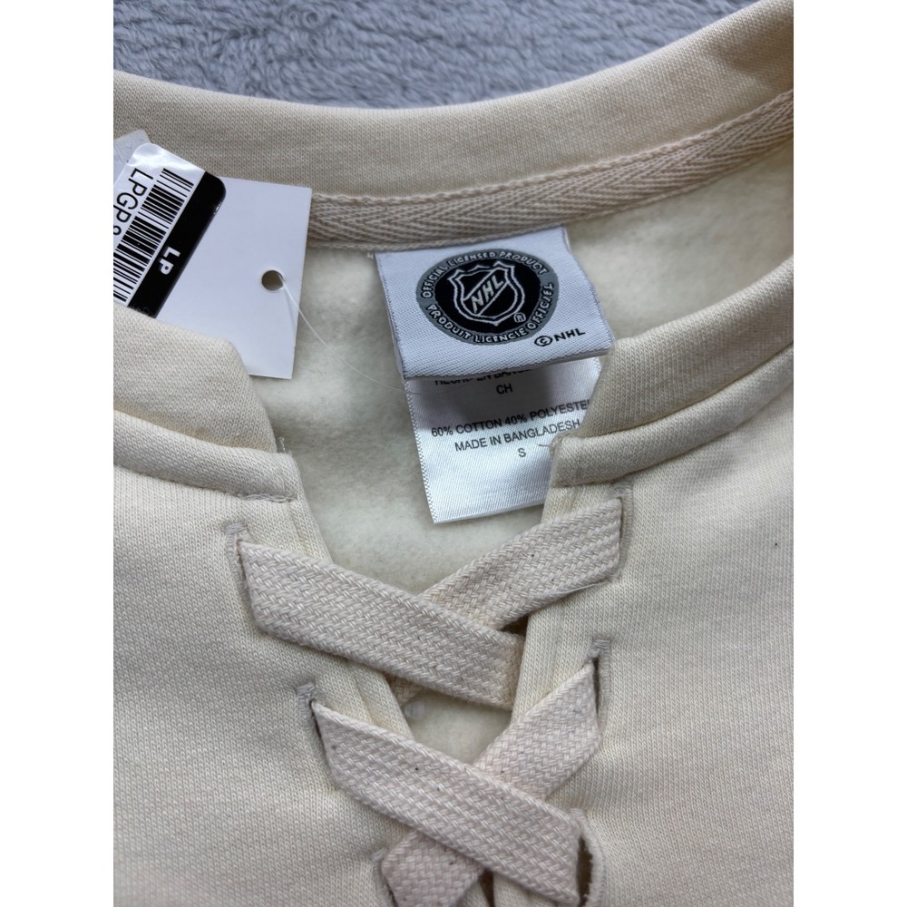 NHL Vegas Golden Knights Womens‎ Cream Lace Up V-Neck Sweatshirt Small NWT - Picture 5 of 5
